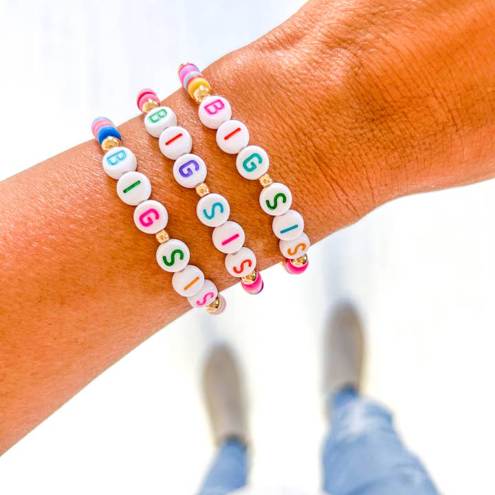 Savvy Bling - Vendita all'ingrosso Bracciale con perline - Braccialetto con perline d'oro Big Sis, Lil Sis3