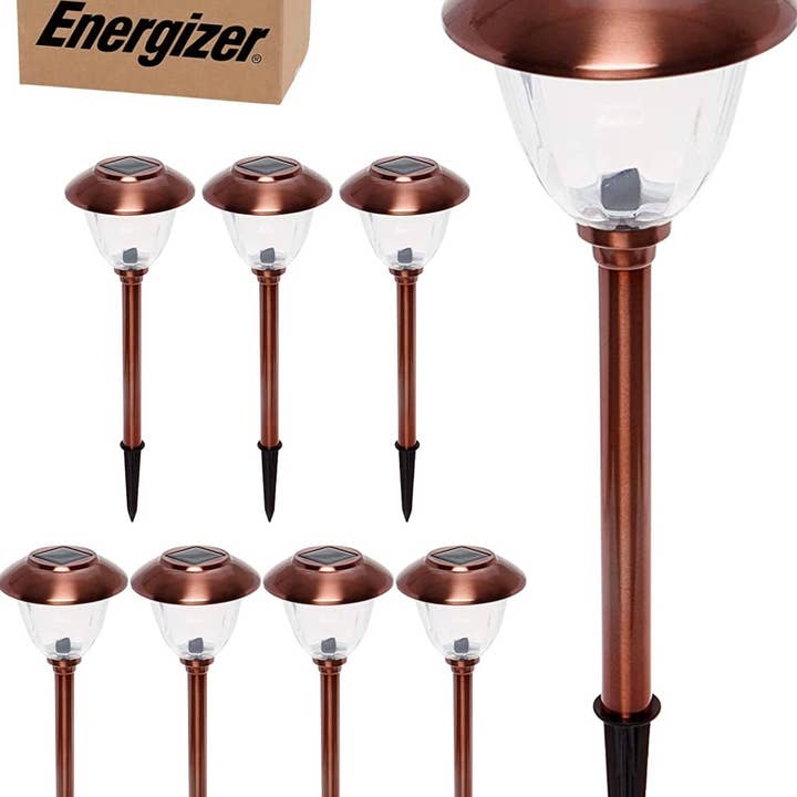 OutdoorSolarOutlet – wholesale Outdoor/lawn light – Energizer 8 Pack Solar Pathway LED Lights Outdoor-Stainless Steel 15 Lumen16
