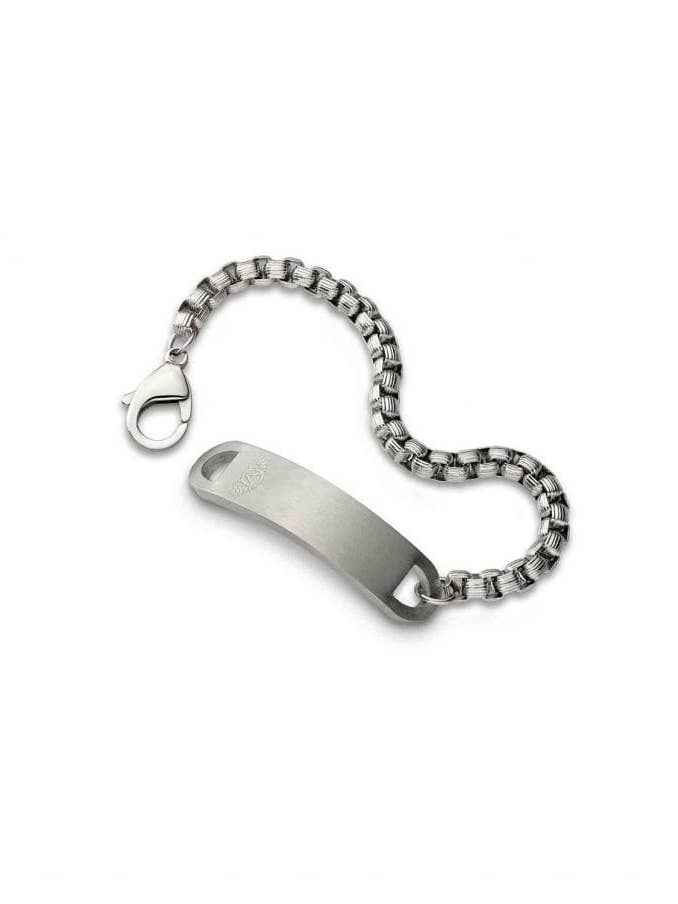 Bracelet Ready to Rock avec motif en maille argentée pour la vente par Anjewels