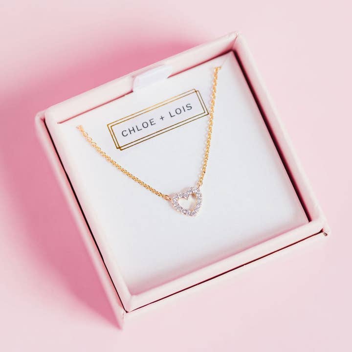 Chloe + Lois - Wholesale Pendant/Charm Necklace - Mini Pave Heart Necklace2