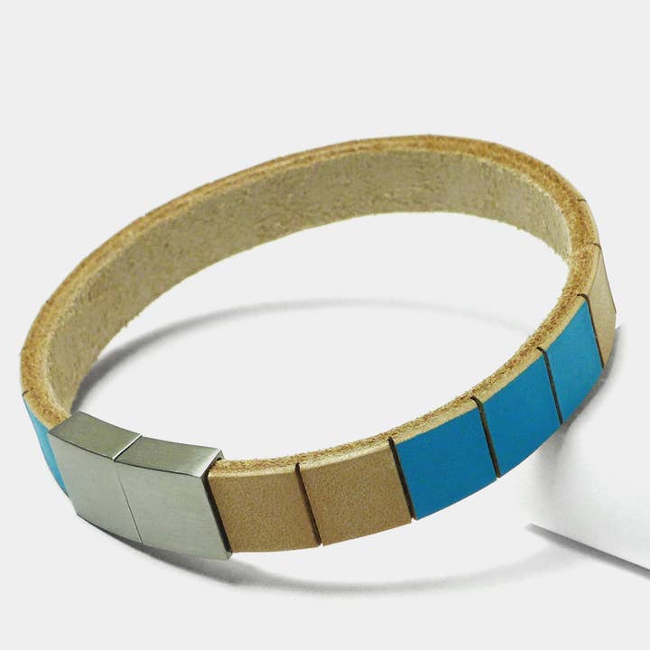 Sporty Men's Bracelet Leather Star Raw MG94 made of Leather for wholesale by STARBEIT