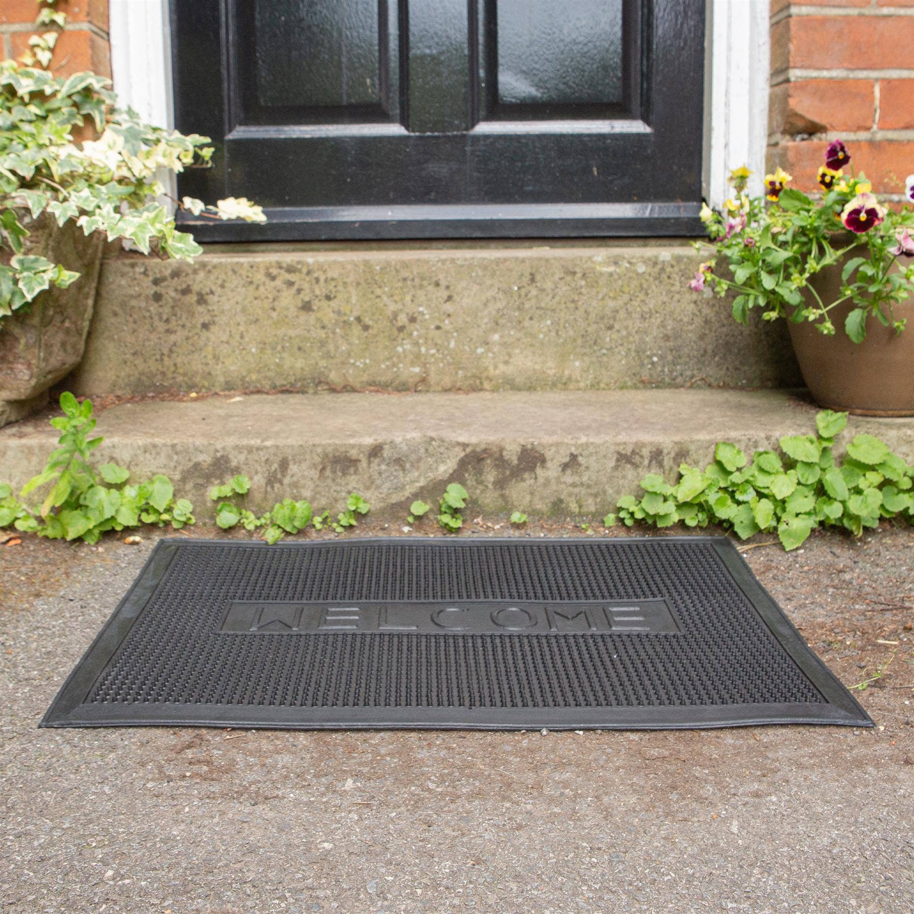 Rinkit Ltd – wholesale Door mat – 60cm x 40cm Welcome Heavy Duty Rubber Door Mat - By Nicola S1
