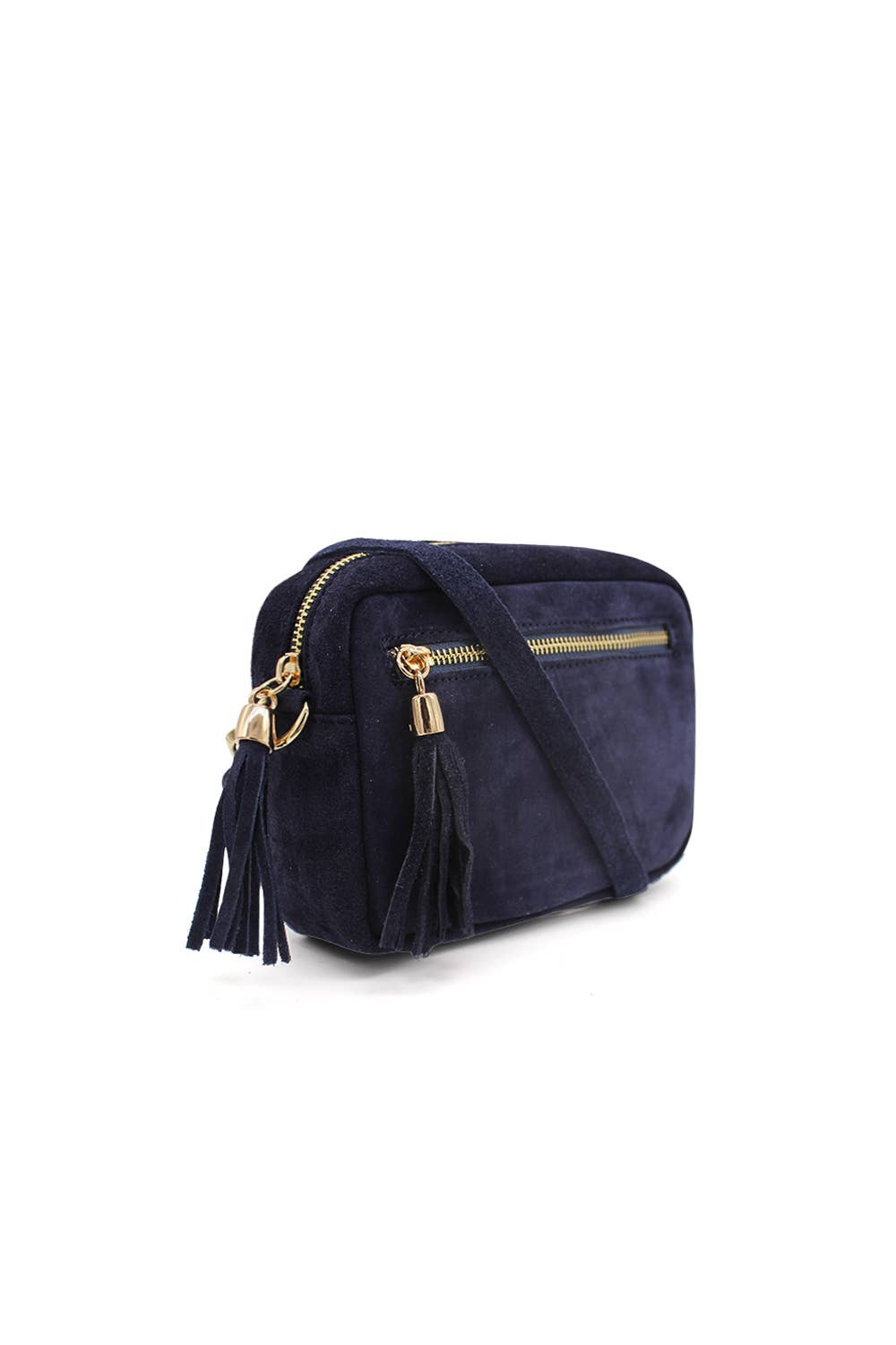 Ellas Trading – wholesale Crossbody bag – Women's – Casual Italian Genuine Suede Crossbody Bag with Tassel Zippe11