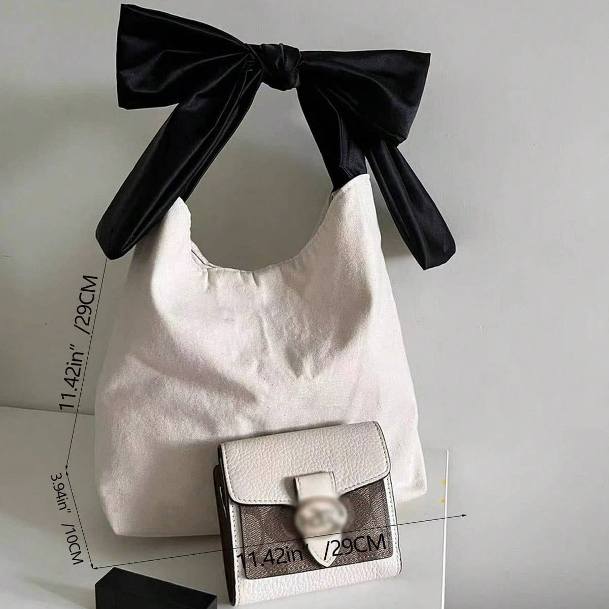 IVORY CWAB4839_BOW SHOPPING BAG SHOULDER BAG for wholesale on Faire4