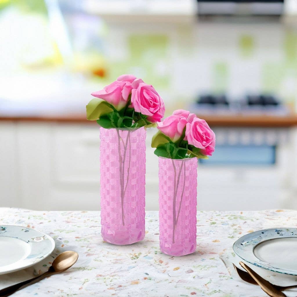 Aria Home - Vente Vases - Collection Fleurine en verre coloré, ensemble de 2 grands vases de table8