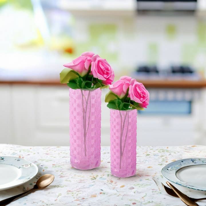 Aria Home - Vente Vases - Collection Fleurine en verre coloré, ensemble de 2 grands vases de table8