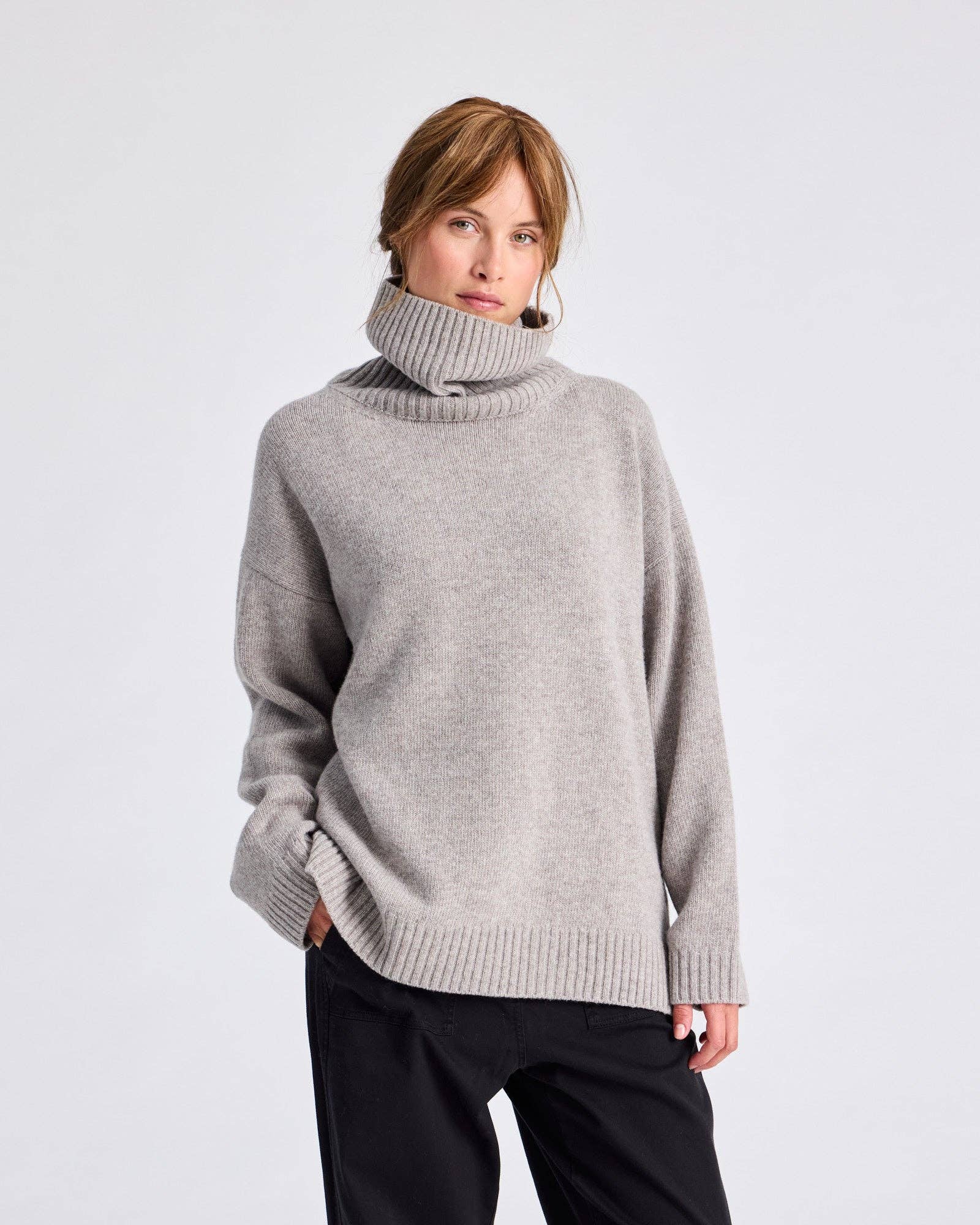 gai-lisva - Wholesale Knit Sweater - Women's - Vera Lambswool Jumper GOTS 243975 - Stone Grey