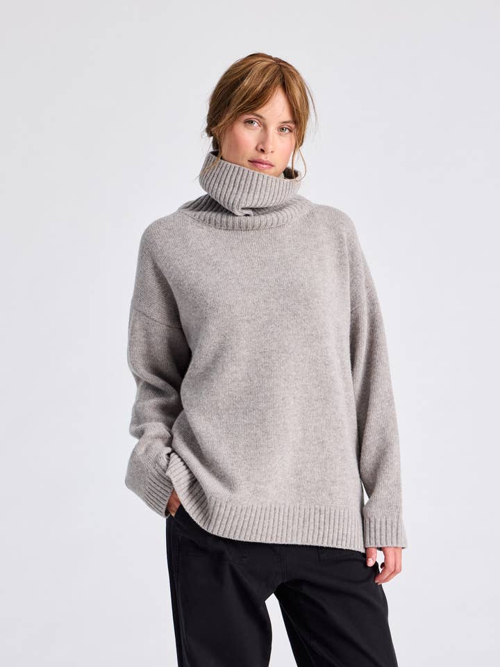 gai-lisva - Wholesale Knit Sweater - Women's - Vera Lambswool Jumper GOTS 243975 - Stone Grey0