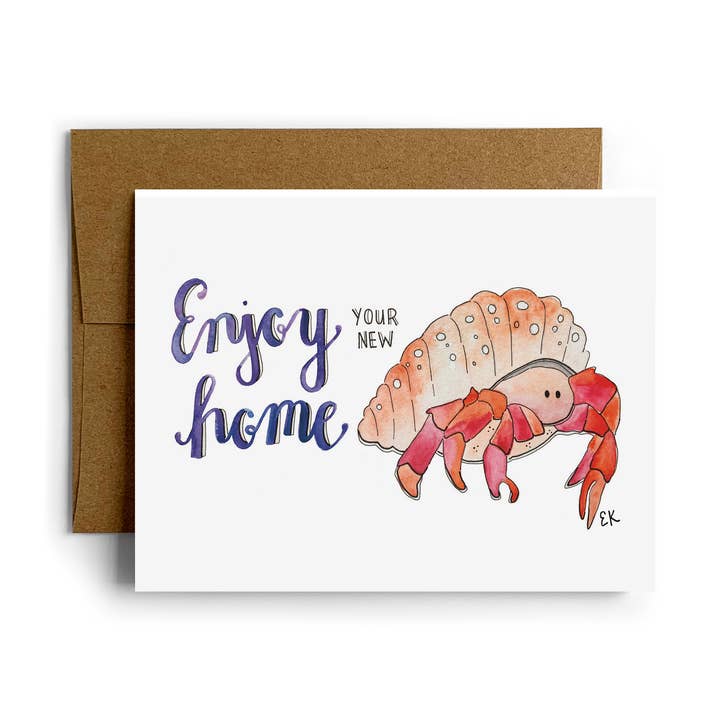 Hermit Crab Card for wholesale by Eileen Graphics