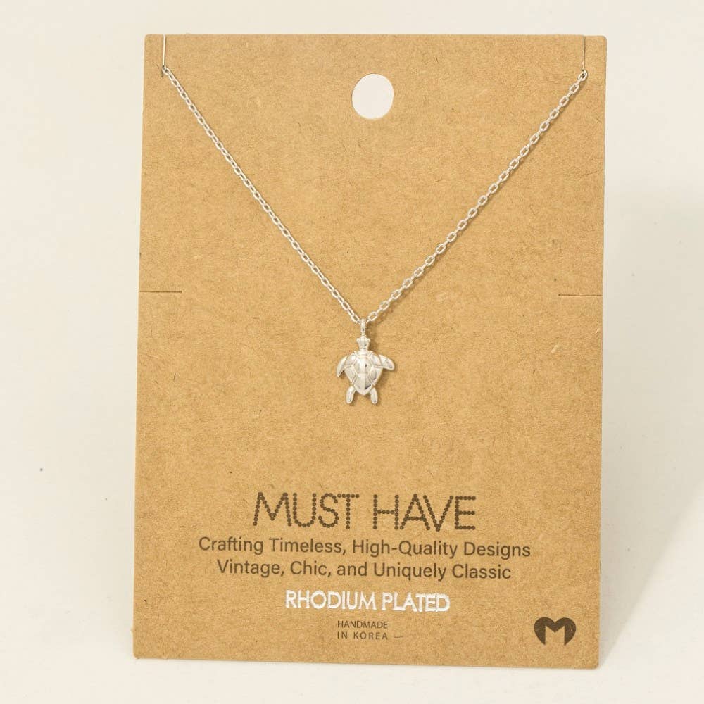 Fame Accessories - Wholesale Pendant/Charm Necklace - Gold Dipped Turtle Pendant Necklace4