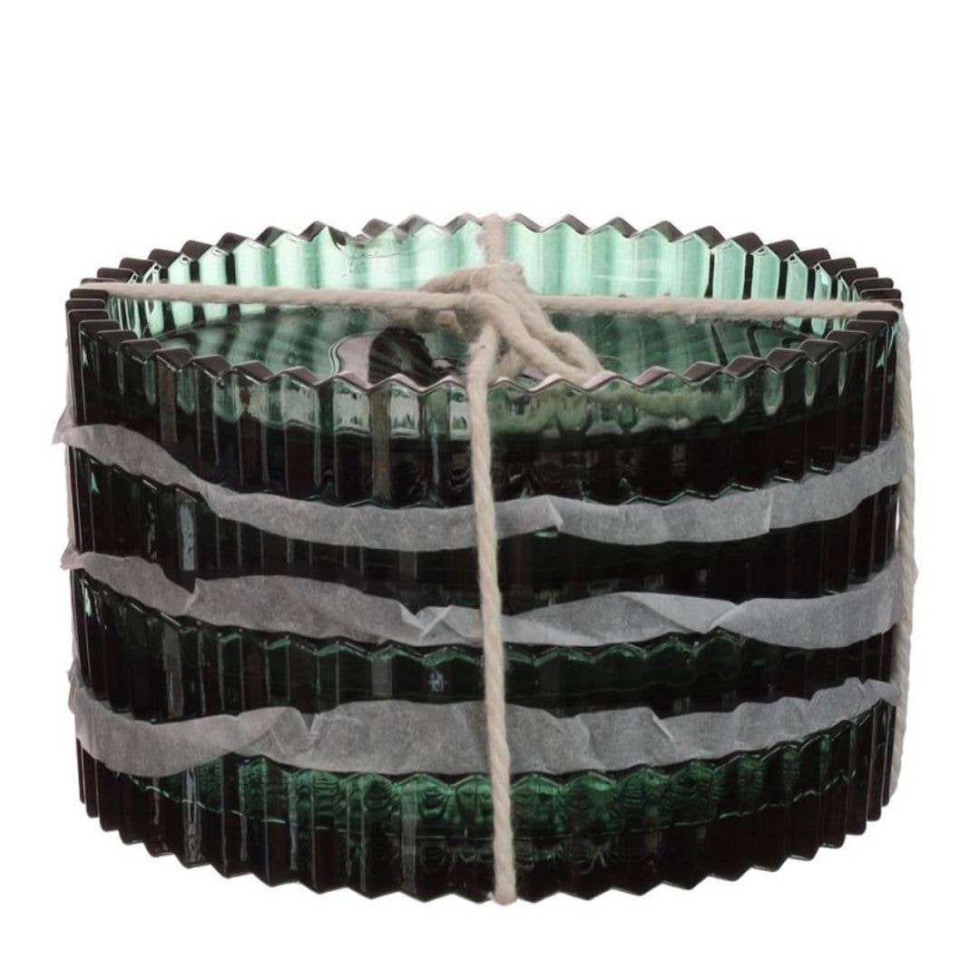 Wildflowers by Floriette - Wholesale Decorative Plate/Dish/Bowl - Set of 4 Glass Dishes Kate Ø10 x H6.5 cm – Dark Green1