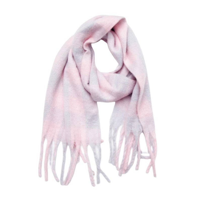 Dipped Shop – wholesale Halsduk - Dam – Rutiga kontrastfärgade tofssjalar DPKS12177