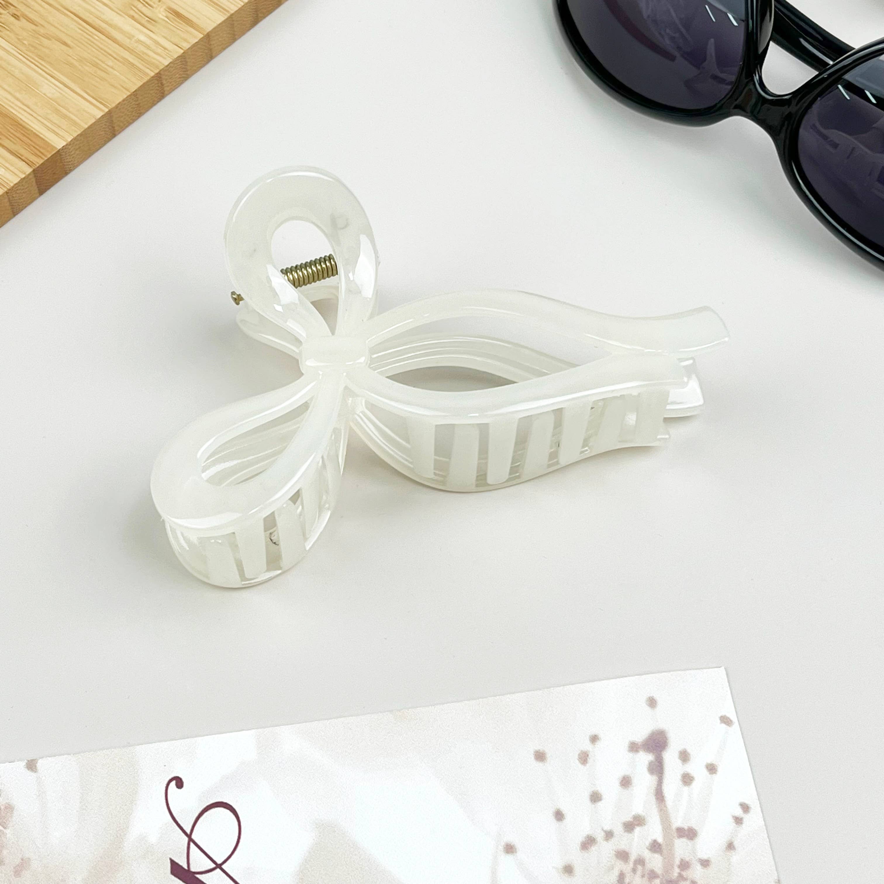 SoapElenGlen - Vente Pince à cheveux – femme - Pinces à cheveux Jelly Color Bow, grande pince à griffes5