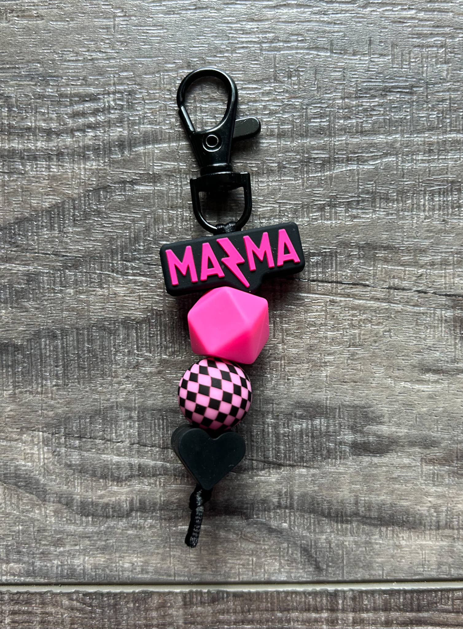 JILLIAN INK LLC - Wholesale Keychain - Women's - Lightening Bolt MAMA Silicone Beaded Keychain Purse Charm2