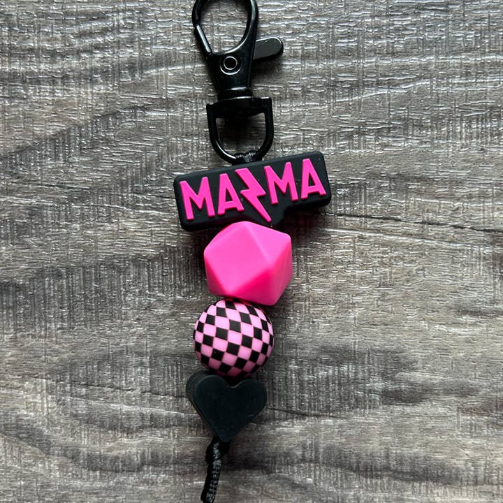 JILLIAN INK LLC - Wholesale Keychain - Women's - Lightening Bolt MAMA Silicone Beaded Keychain Purse Charm2