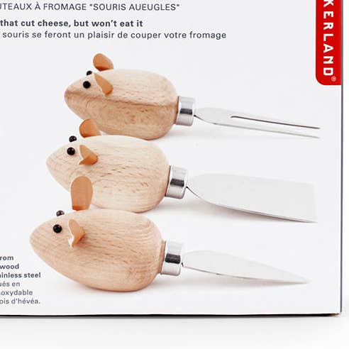 Kikkerland Design Inc - Wholesale Cheese Spreader - Cheese Knives Mice Set of 3