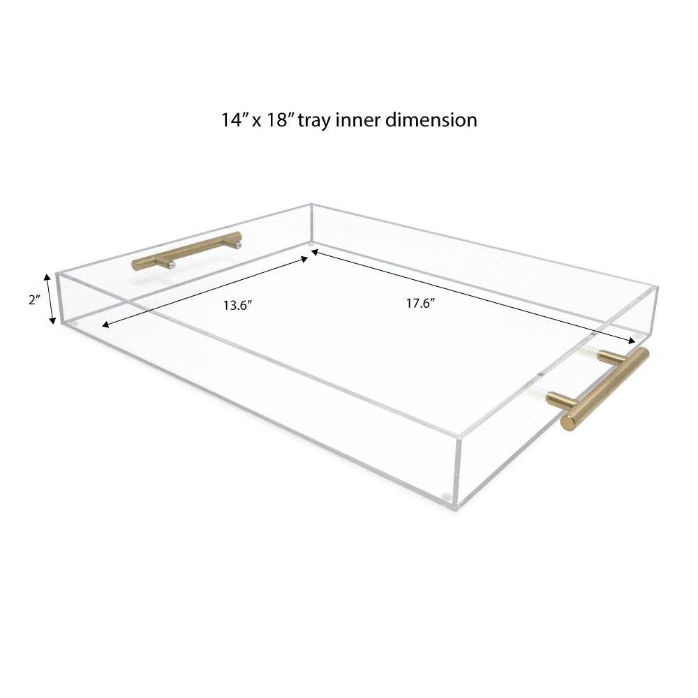 Isaac Jacobs International - Wholesale Serving Tray - Isaac Jacobs Clear Acrylic Serving Tray with Metal Handles9