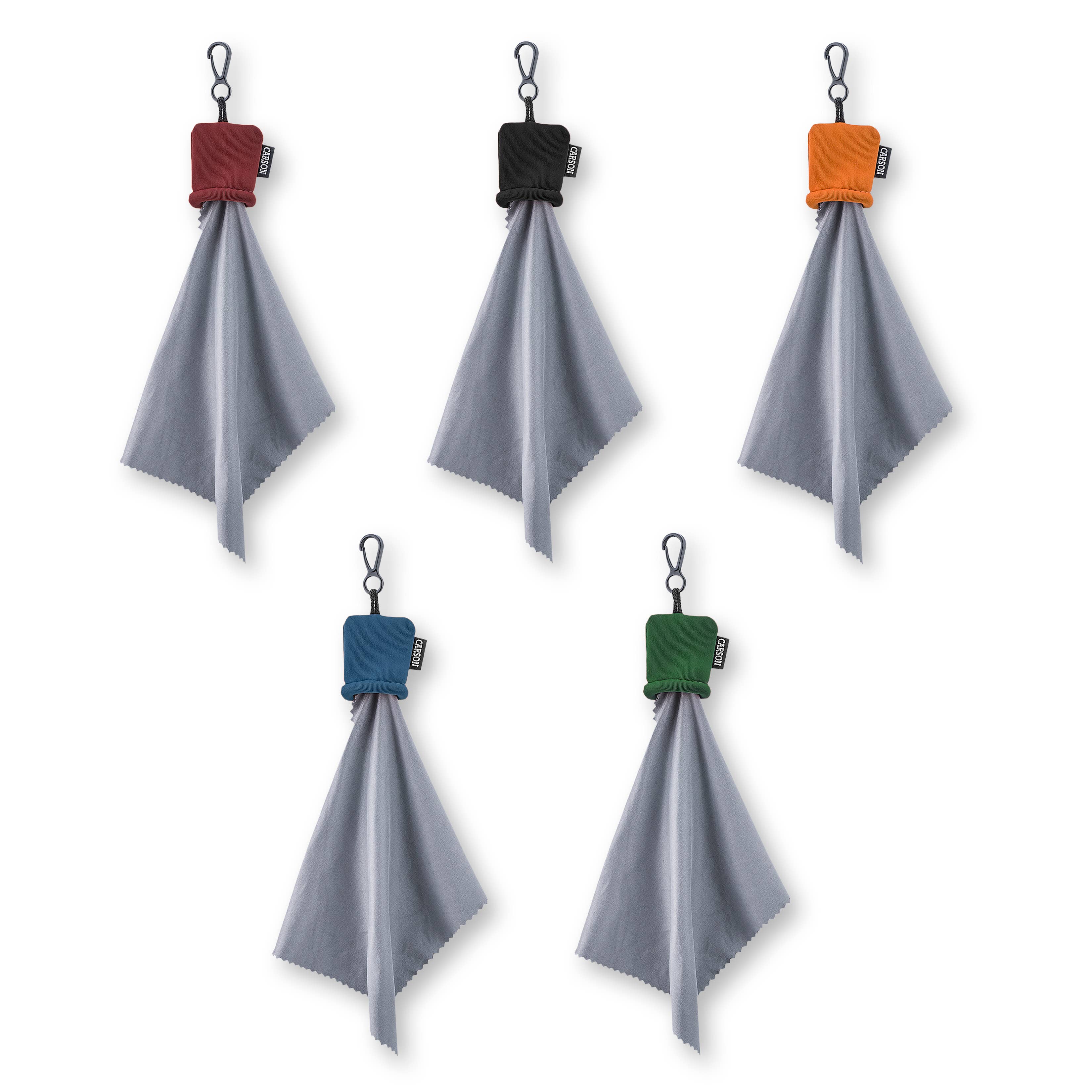 Carson - Vente Nettoyants pour lentilles - Pochette en microfibre pour nettoyage de lentilles Stuff-It™ Mini avec clip1