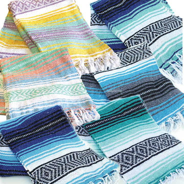 California Seashell Company - Wholesale Throw Blanket - Variety Pack (6 Colors) Mexican Throw Blanket | Baja Beach1