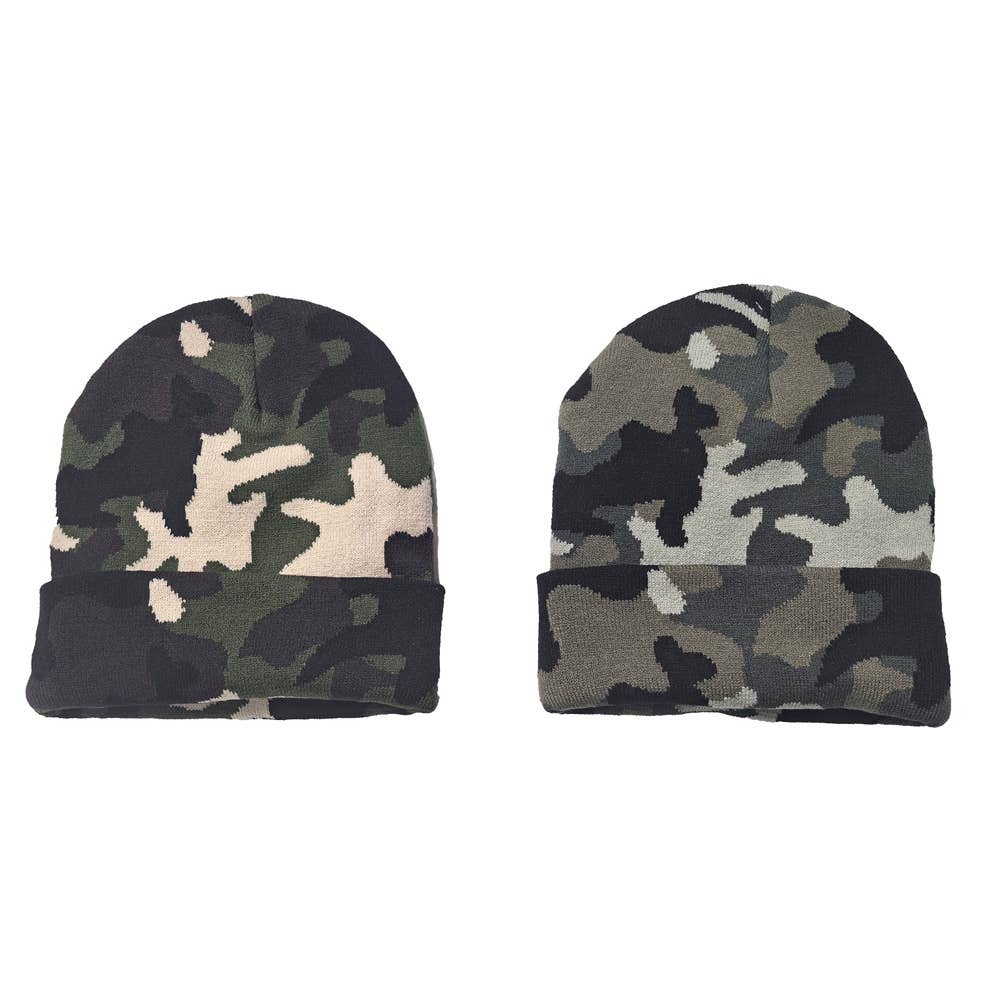 Sensibling Corp. - Venta al por mayor Gorro de lana - Mujer - 12PCS - Gorros de Invierno con Estampado de Camuflaje1