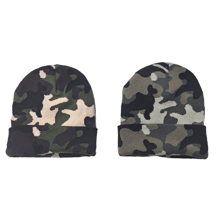 Sensibling Corp. - Venta al por mayor Gorro de lana - Mujer - 12PCS - Gorros de Invierno con Estampado de Camuflaje1
