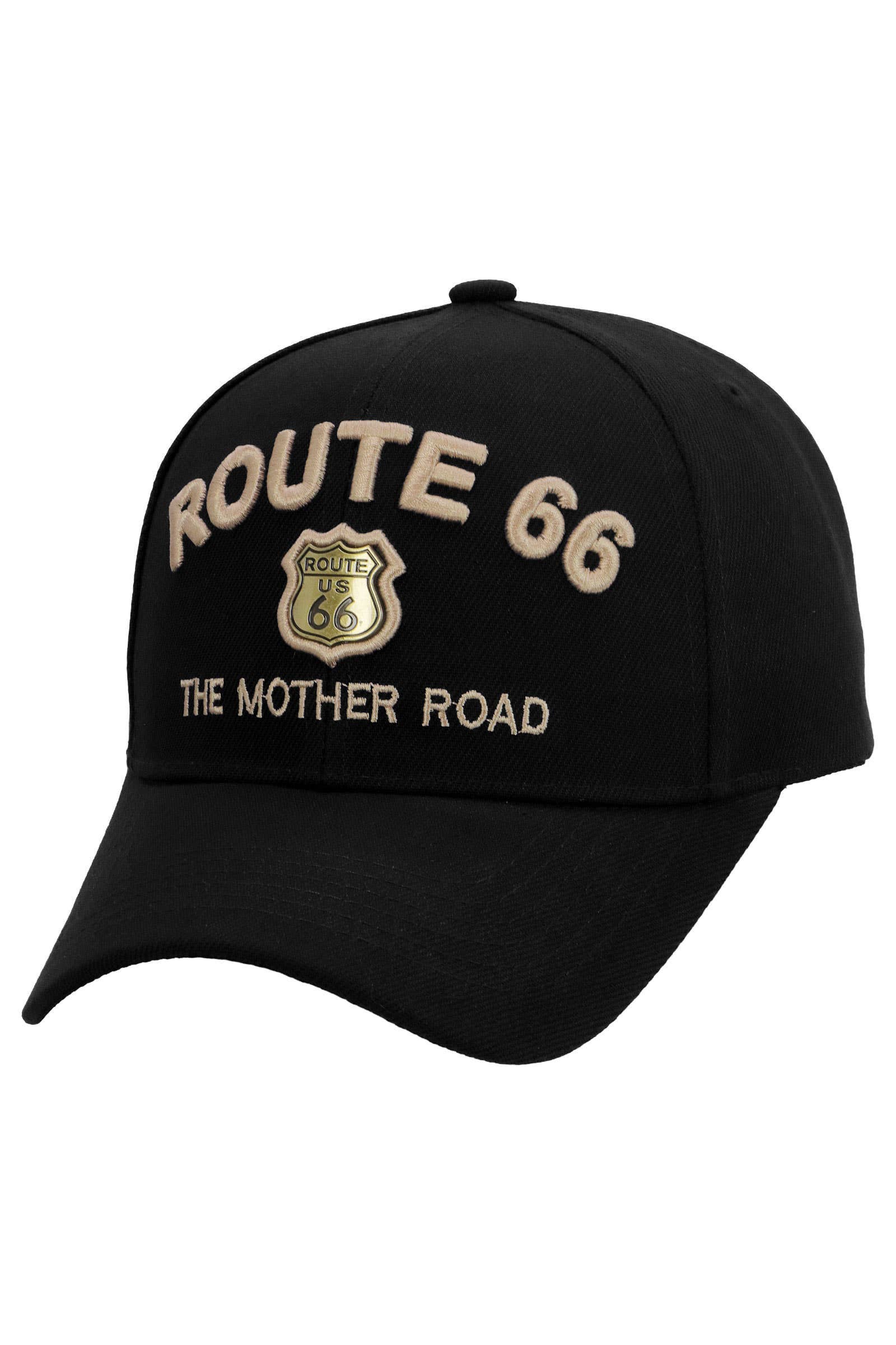 Cap Zone - Wholesale Baseball Cap - Women's - Route 66 Emblem The Mother Road Logo Baseball Cap19