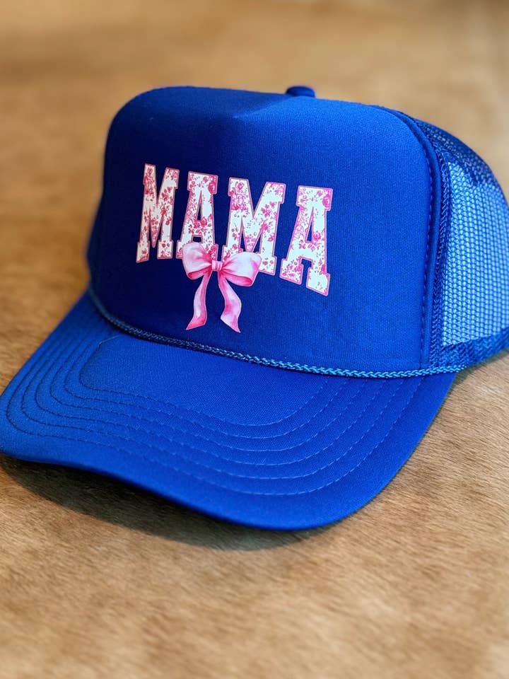 MAMA Floral Trucker Hat for wholesale by Steel Horse Apparel