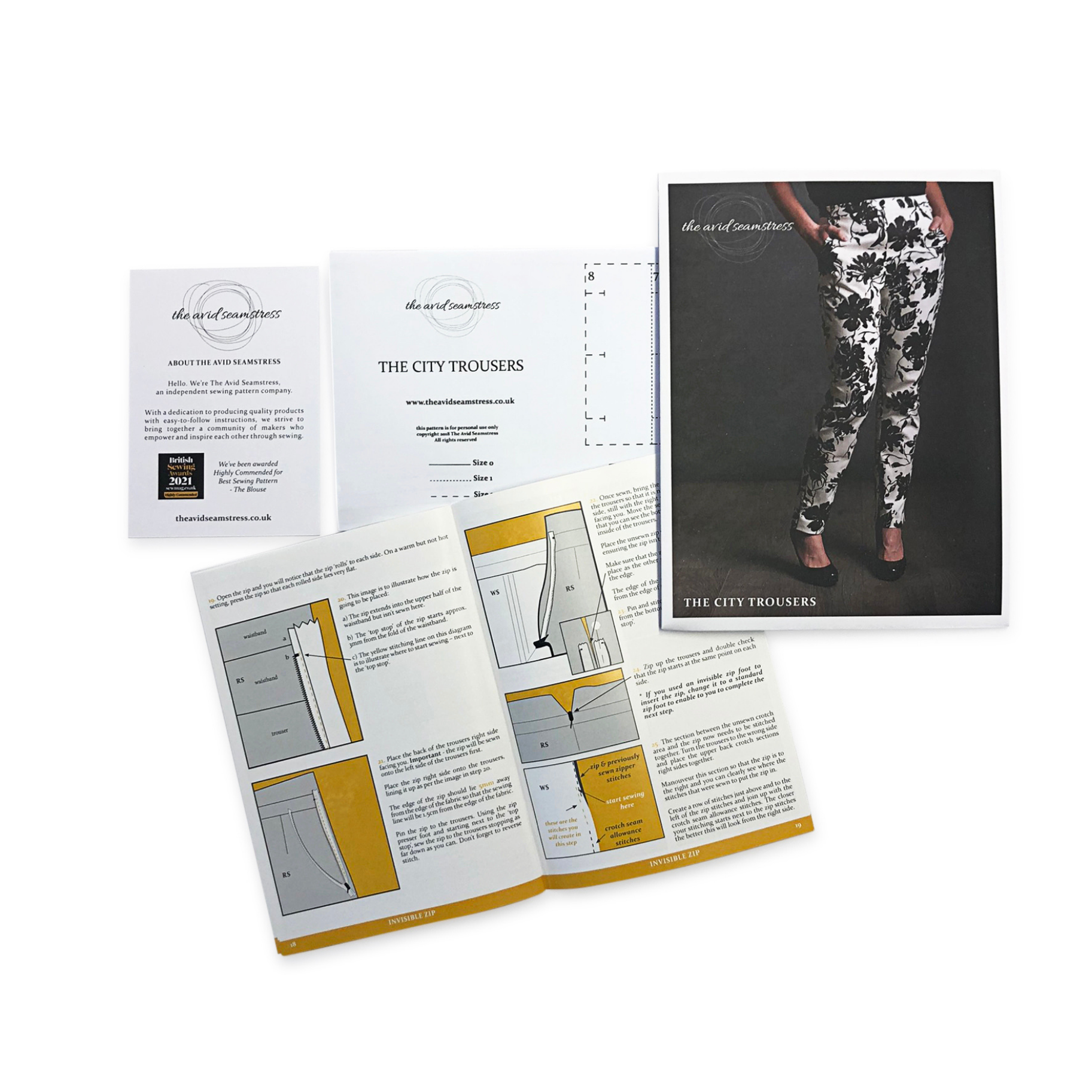 The Avid Seamstress LTD - Wholesale Craft Sewing Kit - The City Trousers Sewing Pattern6