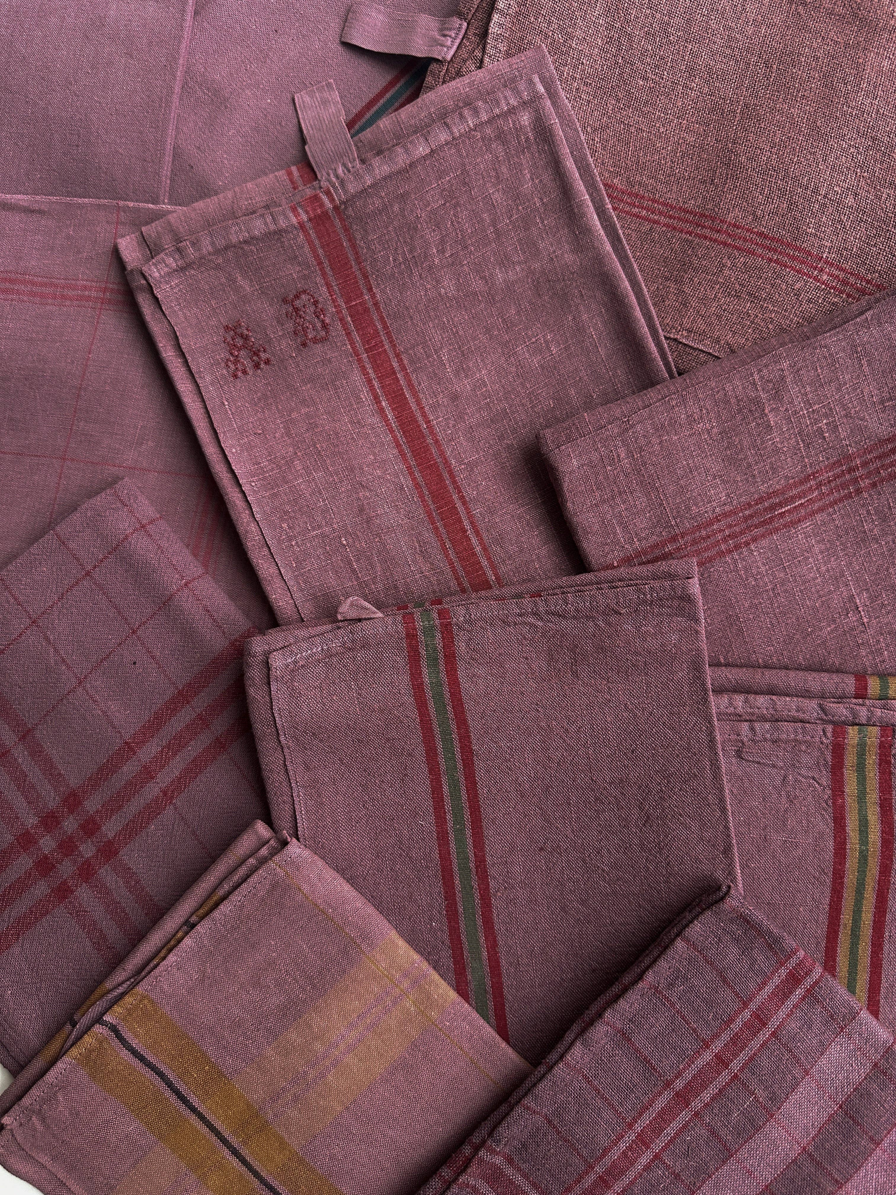 Maison Masarin - Vente Torchons - Torchon vintage - Lie de vin - Motifs variés - Motifs variés0