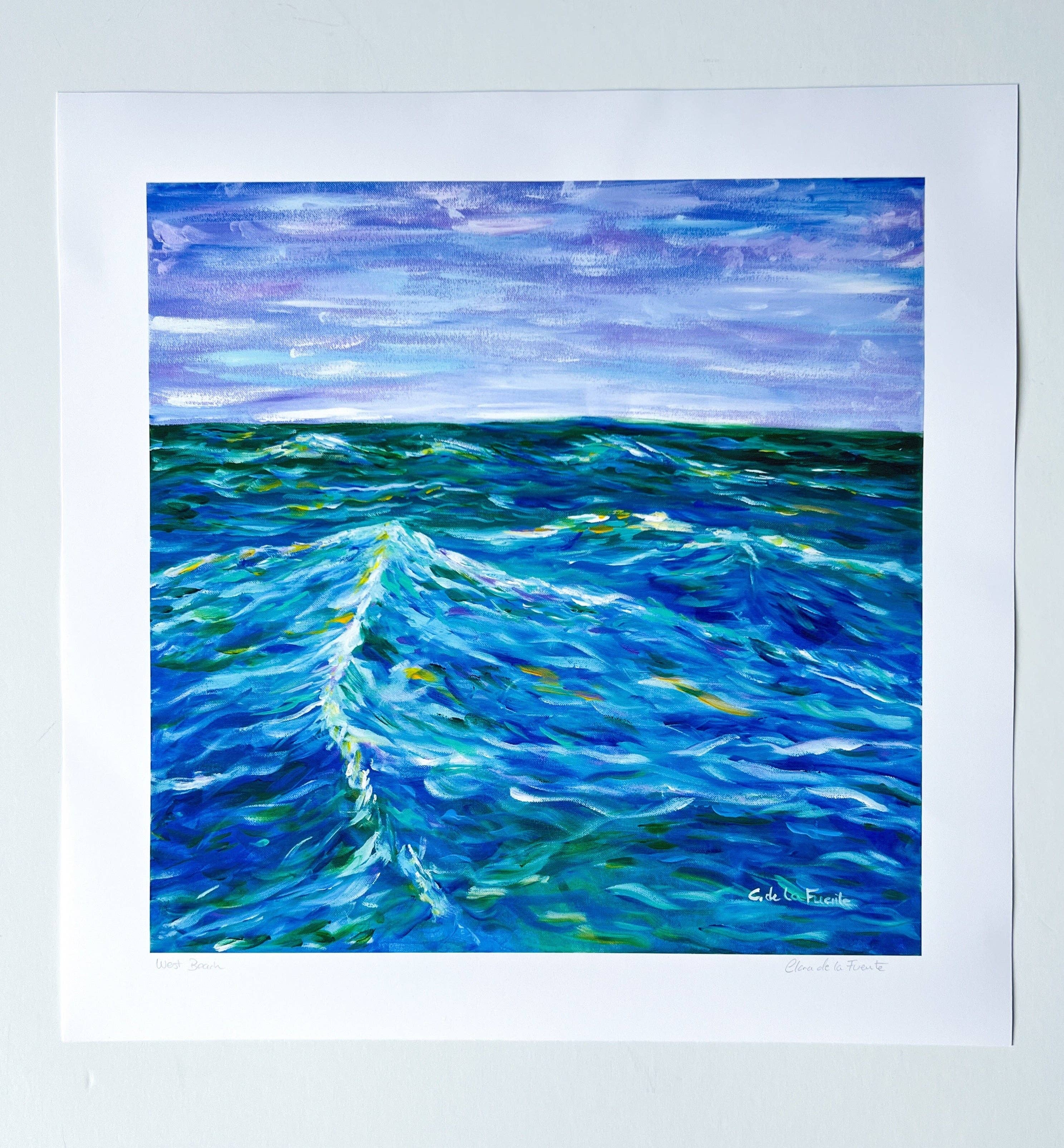 Clara de la Fuente Artist - Wholesale Art Print - Colorful Sea Water Waves  Print. Lake Michigan. Gift & Decor3
