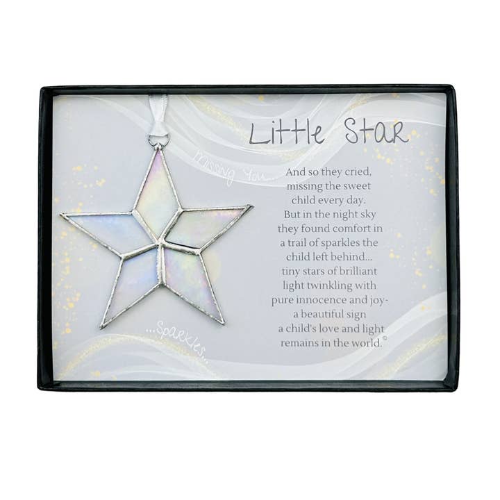 Little Star Infant/Child Memorial Handmade Glass Star 7723 for wholesale by The Grandparent Gift Co. Inc.