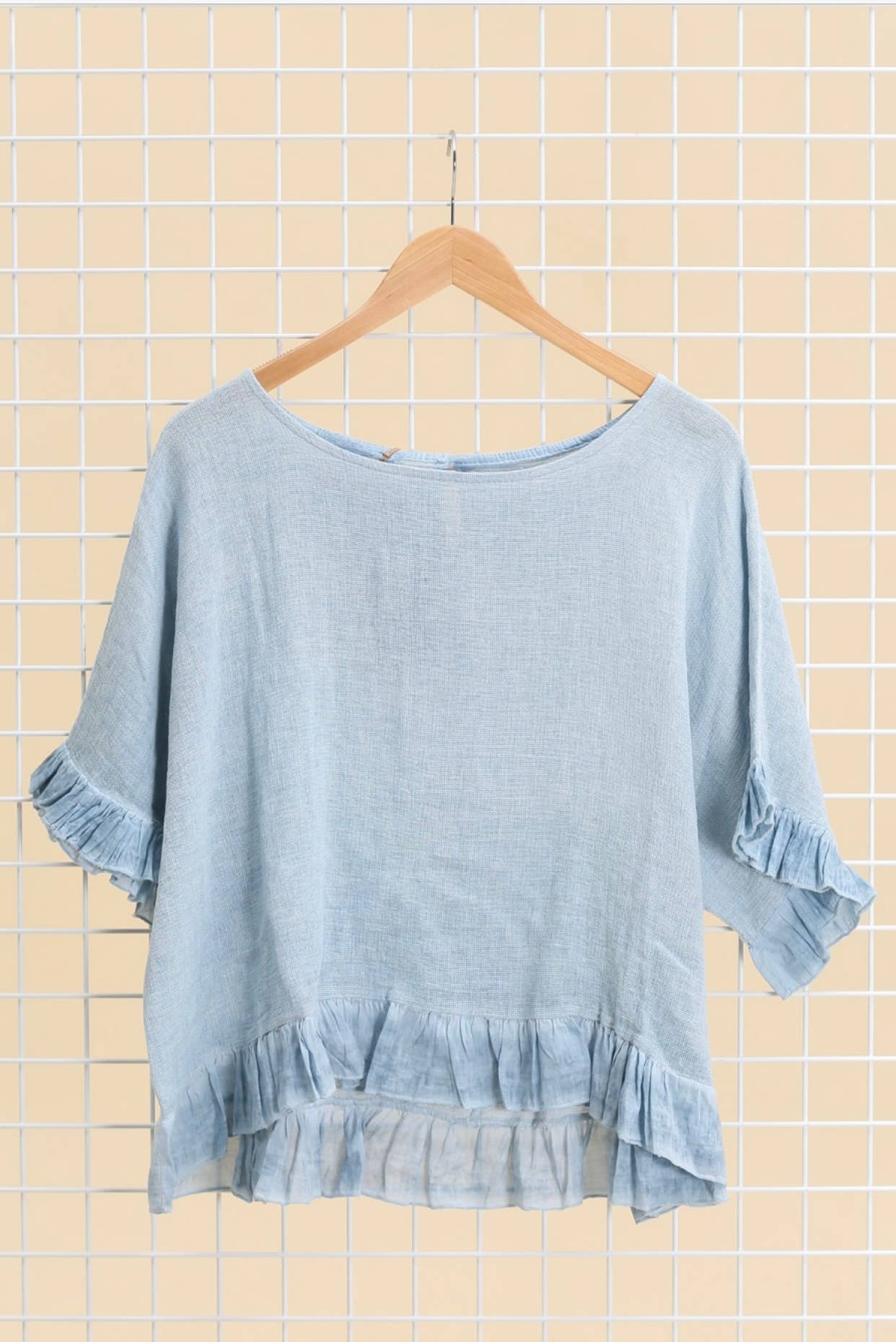 LÉA & LUC - Wholesale Blouse - Women's - Plain blouse in 50% Linen and 50% Cotton REF. 874748