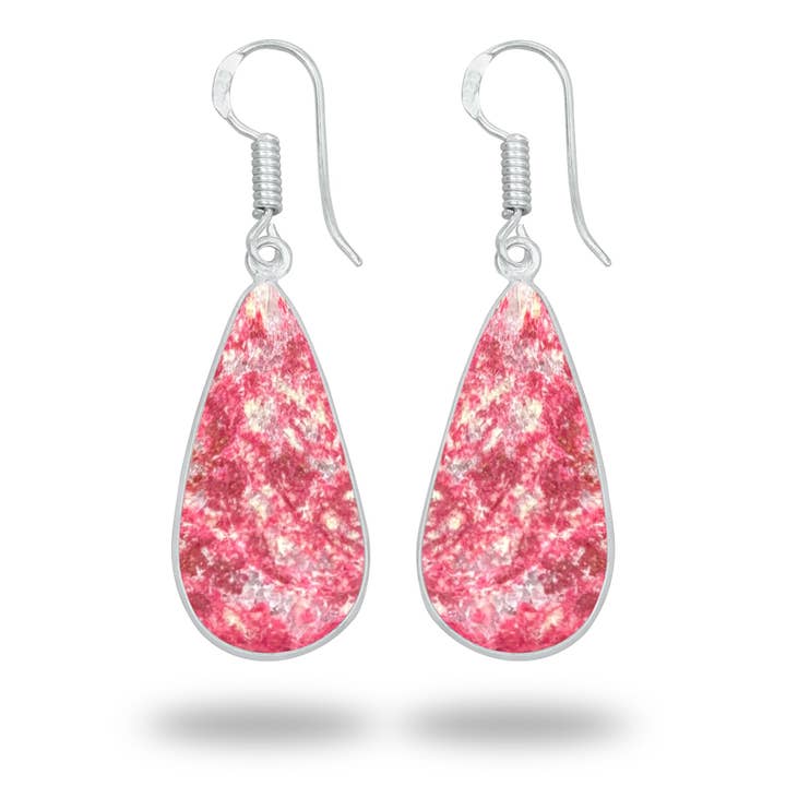 Handmade Jewels - Wholesale Dangle Earrings - Thulite Earrings – Silver-Plated Bezel, Handmade Design |Made to Order8
