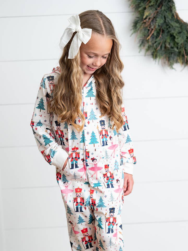 Adorable Sweetness - Wholesale Lounge Set - Kids - Kids Holiday Nutcracker Lounge Zip Hoodie Onesie with Ears3