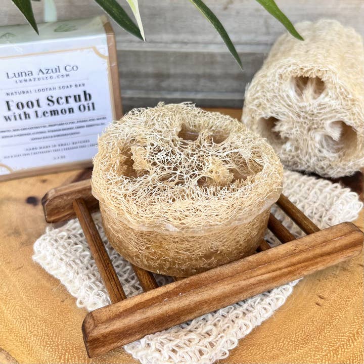 Luna Azul Co - Wholesale Bar Soap - Foot Scrub Shredded Loofah & Loofah Slice Soap Bar4