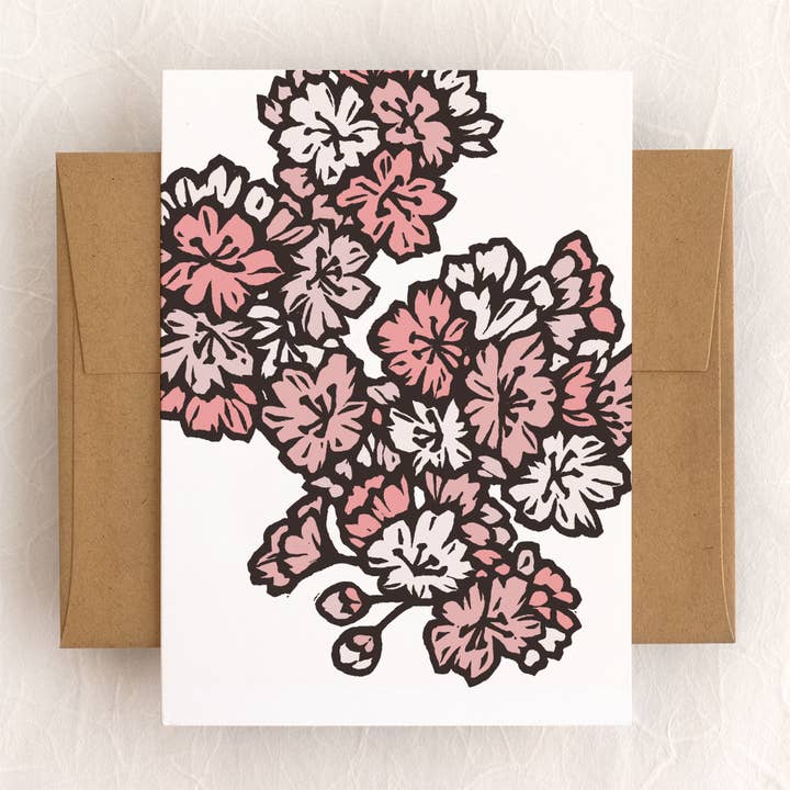 Cherry Blossoms - Card for wholesale by Lauren Nishizaki Designs