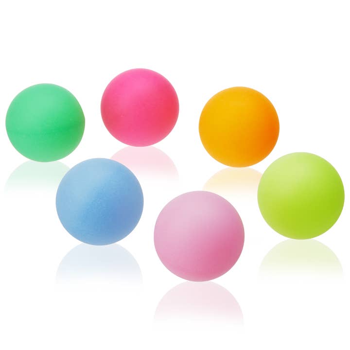 TRUE - Wholesale Sports Ball - Neon Ping Pong / Beer Pong Balls - Asst Colors - Pack of 6