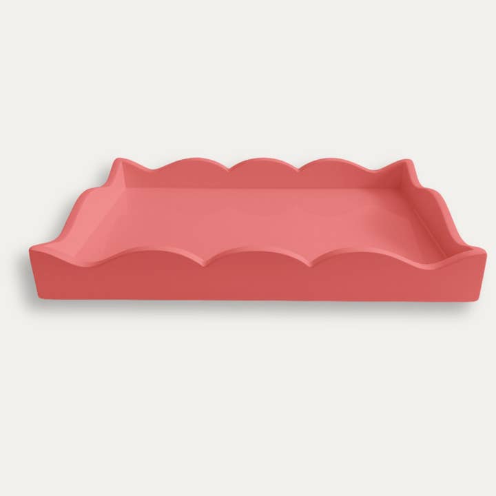Scalloped Book Topper Tray - Coral for wholesale by Pastel Proper
