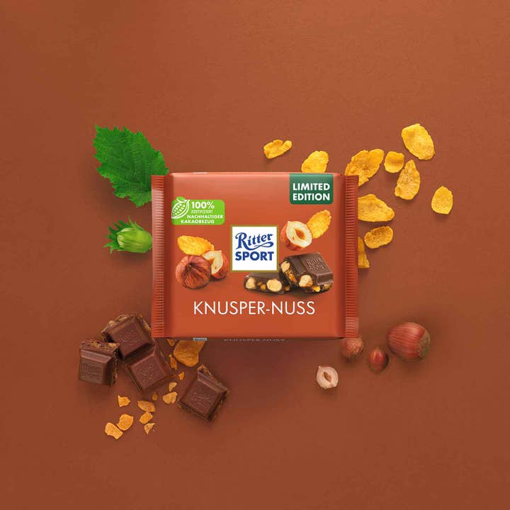 Global Bite Co - Wholesale Chocolate Bar - Ritter Sport Milk Hazelnuts w/ Corn Flakes (Germany)1