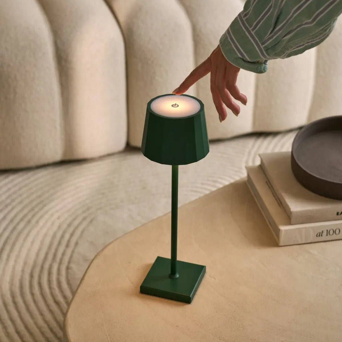 Tavellio - Wholesale Accent/Desk Lamp - William Pine Green Rechargeable Table Lamp | USB-C, Dimmable, 120-Hour Battery3