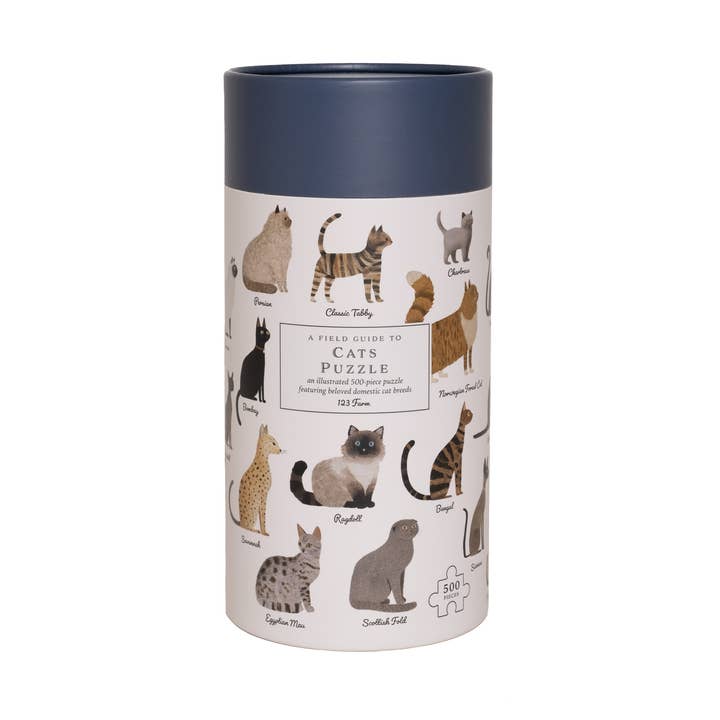 Cats Puzzle – 500 Pc Tube with Vintage Illustrations for wholesale by 123 Farm