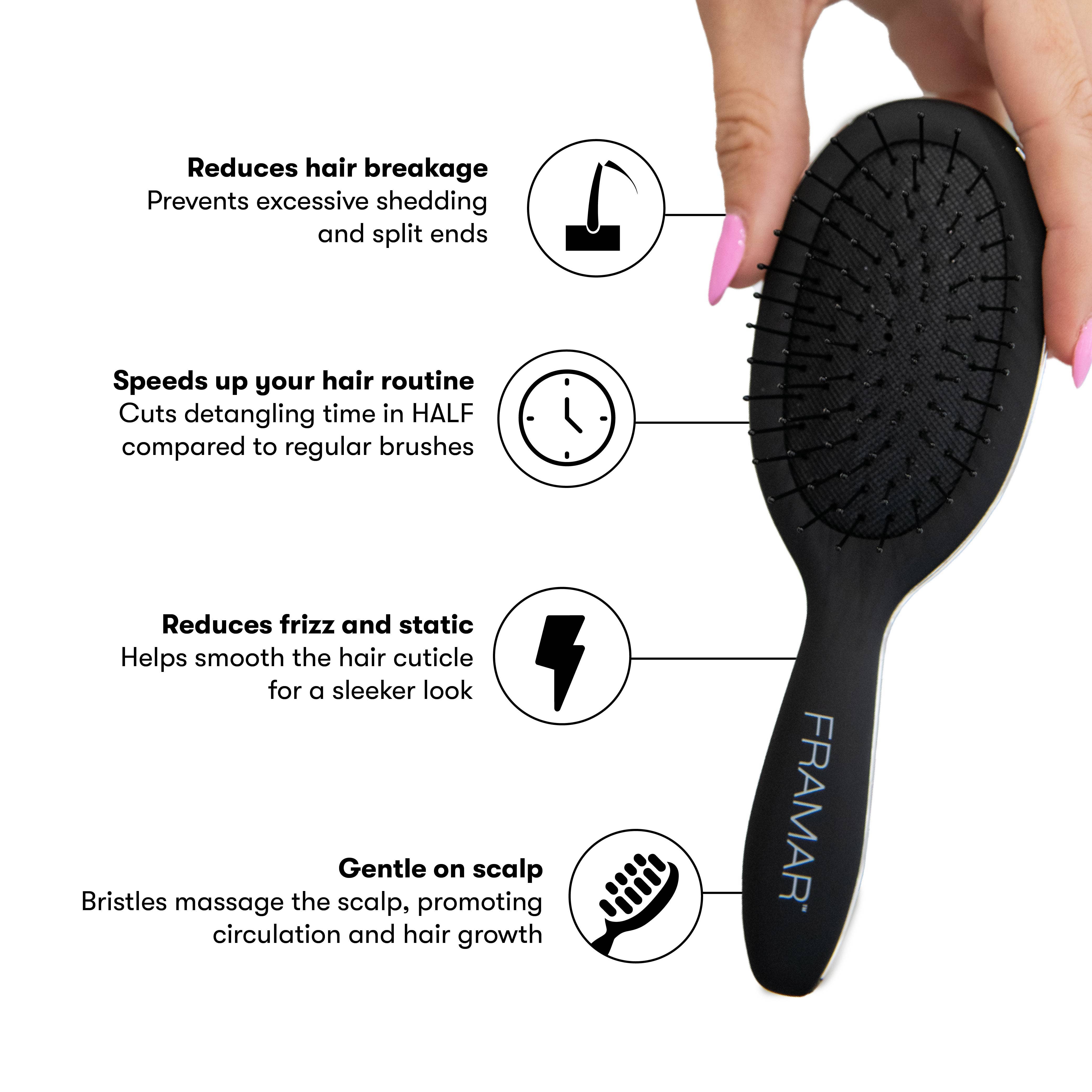 Framar Hair Brushes & Hair Accessories - Wholesale Hair Brush/Comb - FRAMAR Mini Hair Brush, Travel Hair Brush, Black Mini Brush11