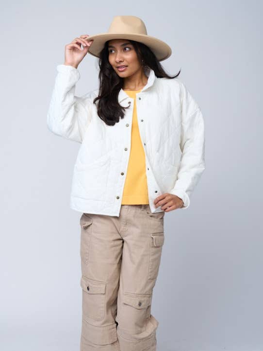 Countryside Quilted Jacket - Natural for wholesale by and for Good