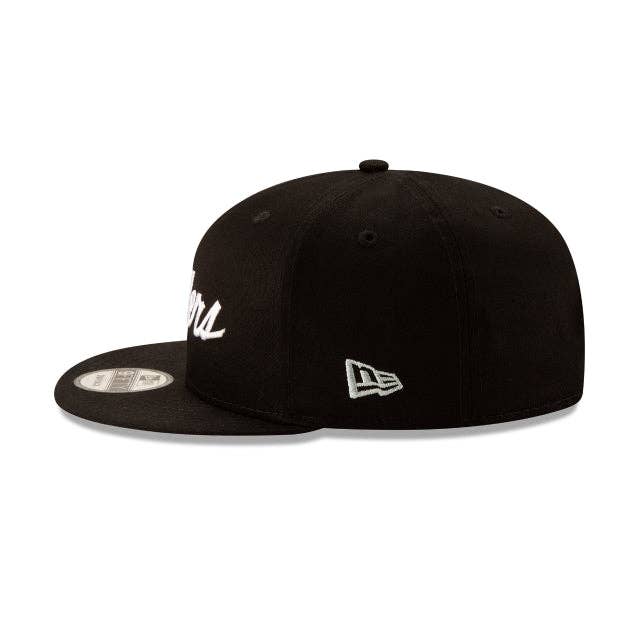 Rat City Sk8 Shop - Wholesale Flat Brim Cap - Unisex - Las Vegas Raiders 9fifty New Era Black With White Script Snapback Hat4