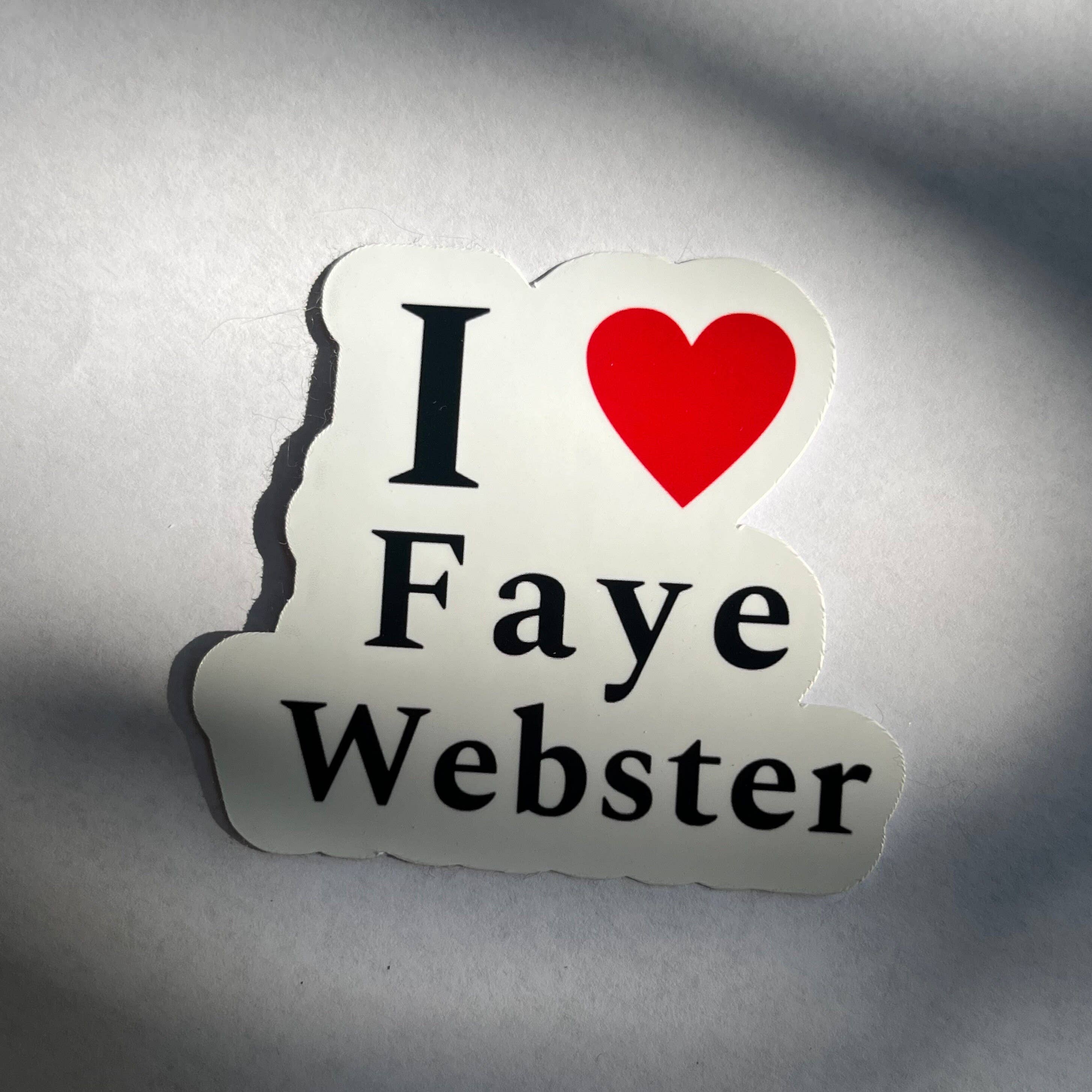 Literary by Ava – wholesale Klistermärke – Jag älskar Faye Webster Glitter eller Matt Klistermärke