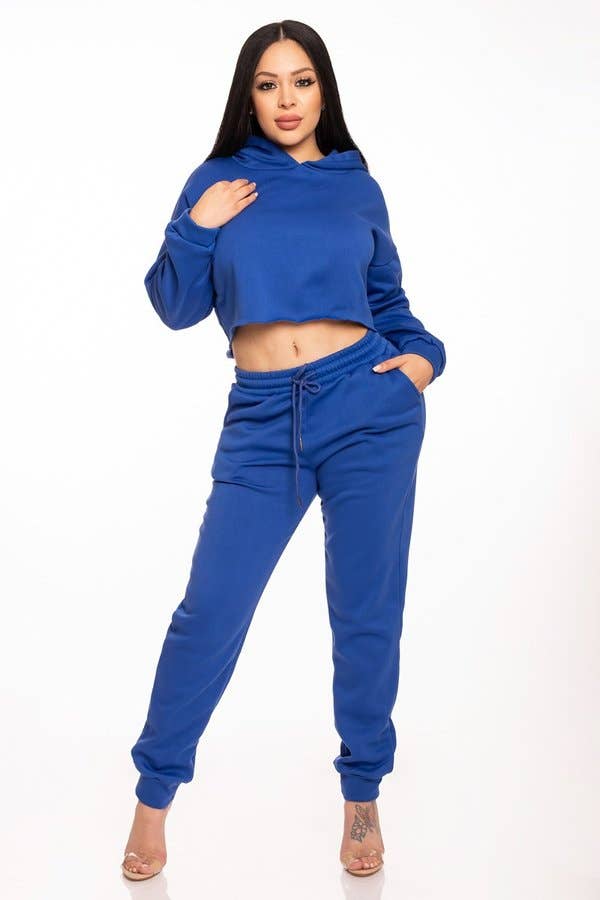 Lime All the Time – Engroshandel Top- og buksesæt (IKKE Loungewear) - Dame – 2 PC sæt afgrøde hættetrøje og matchende sved bukser12