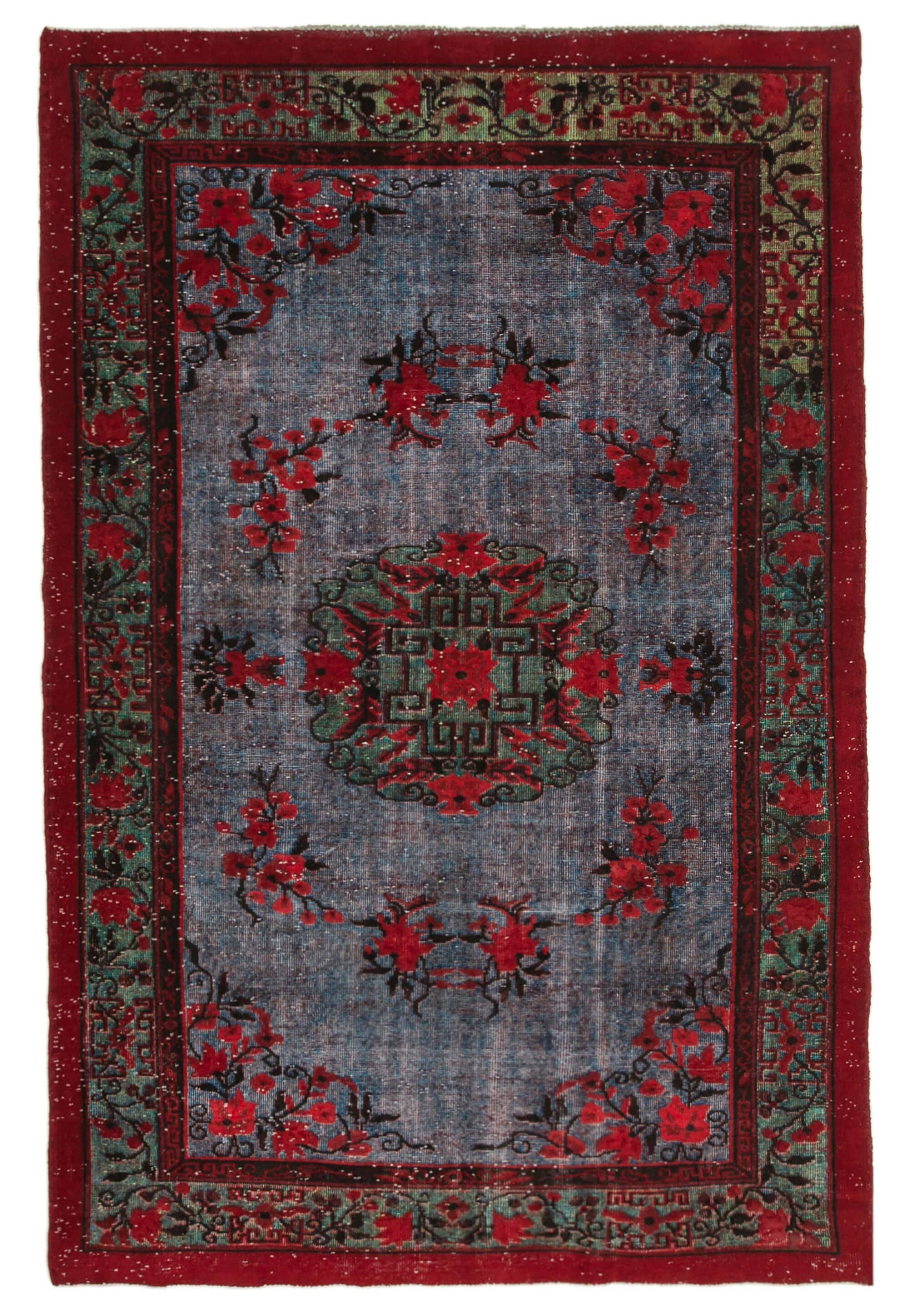 RUG N CARPET - Wholesale Vloerkleed - 6x10 Rood Overgeverfd Tapijt - 221040