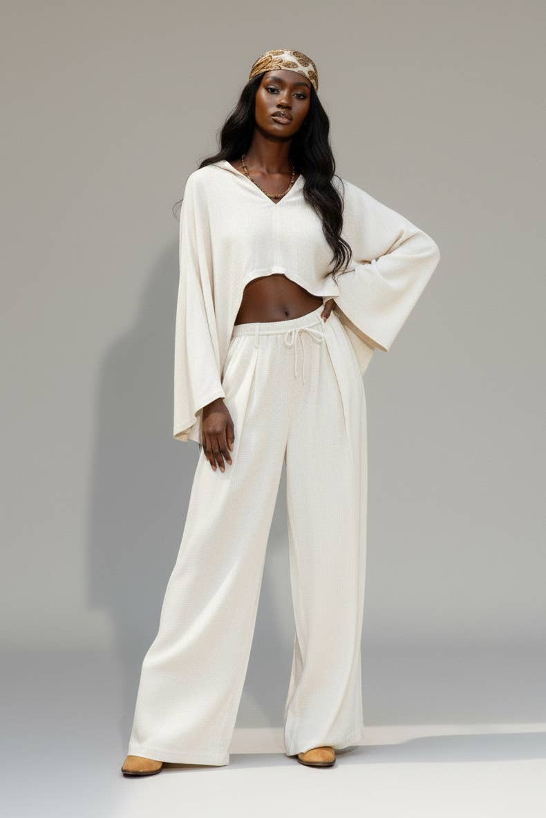 5besties inc - Vendita all'ingrosso Completo top e pantaloni (NON loungewear) - Donna - SET 2 PEZZI IN LINO TINTO UNITO1