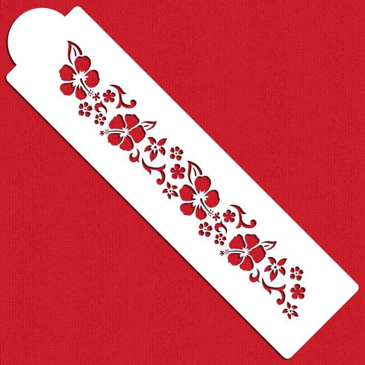 Hibiscus Cake Stencil for engroshandel hos Designer Stencils
