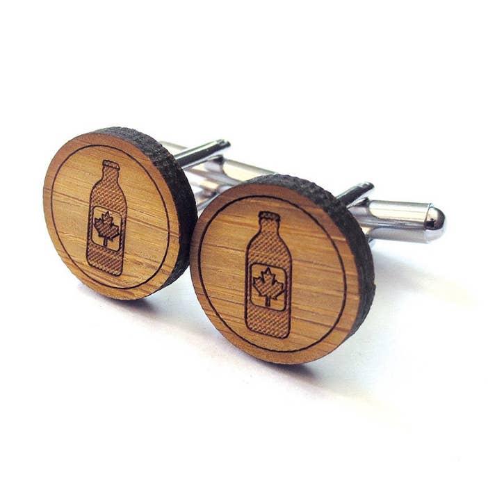 Cabin + Cub - Wholesale Cufflinks - Bamboo Cufflinks - Beer Bottle0